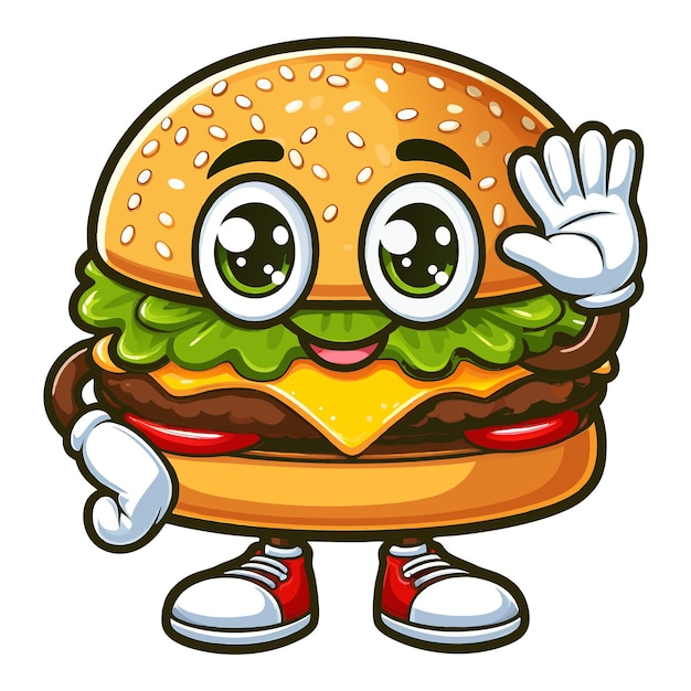 Vector funny cartoon burger clipart