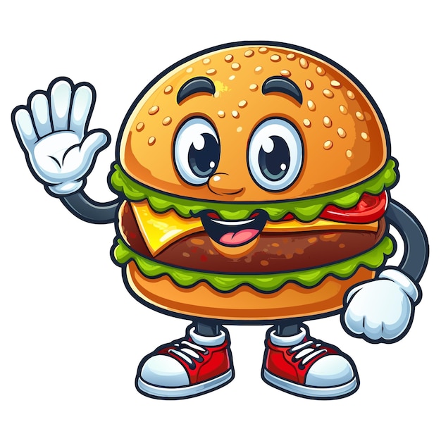 Vector funny cartoon burger clipart