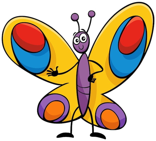 funny cartoon butterfly insect animal character