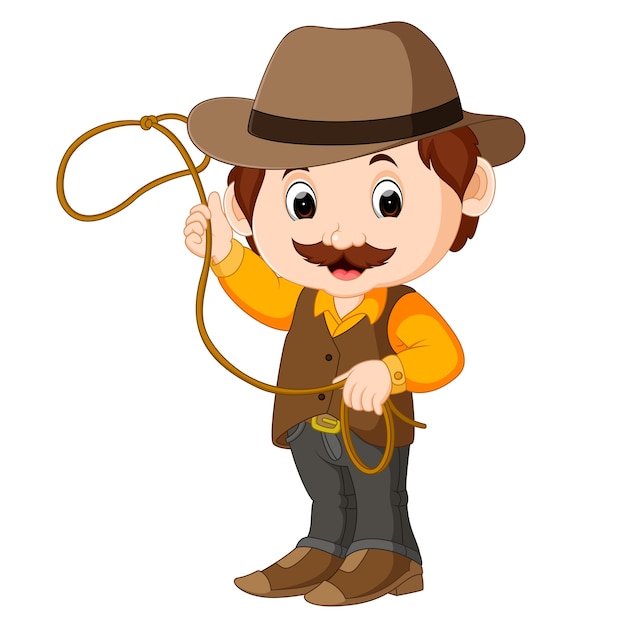 Funny cartoon cowboy