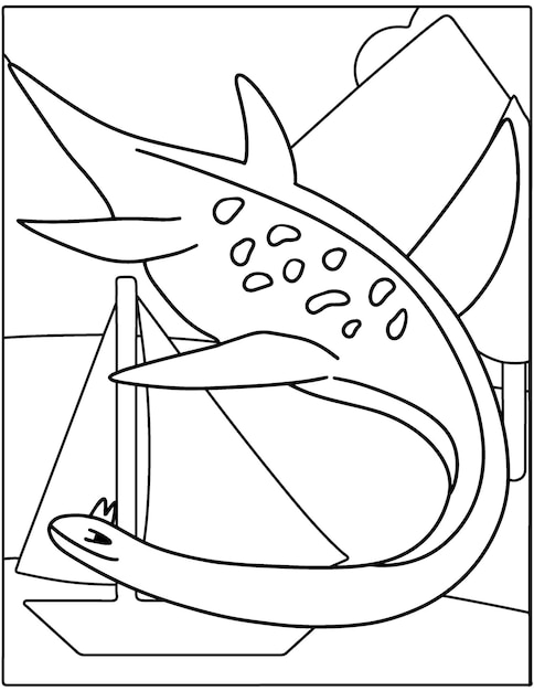 Funny cartoon Dinosaur coloring pages