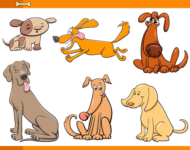 Funny cartoon dog characters collection