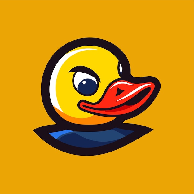 Funny cartoon duck head vector illustration Logo icon design template