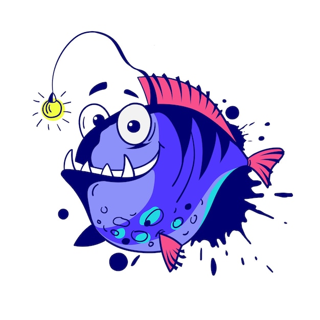 Funny cartoon fish vector illustration