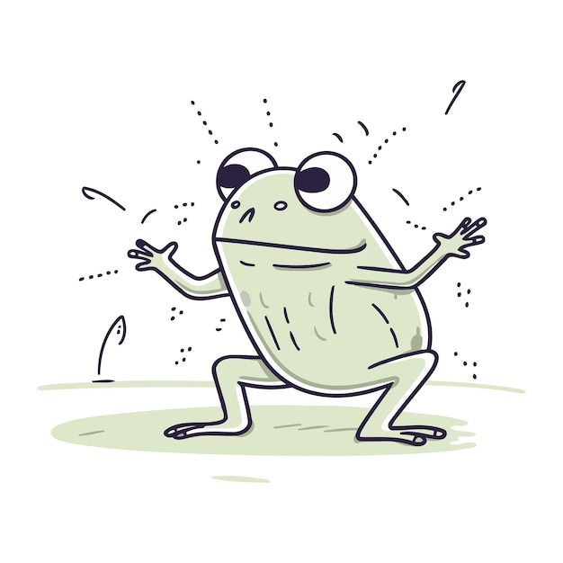 Vector funny cartoon frog vector illustration of a funny cartoon frog