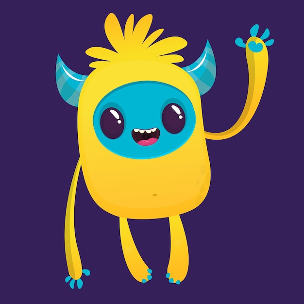 Funny cartoon monster Vector character design Halloween illustration