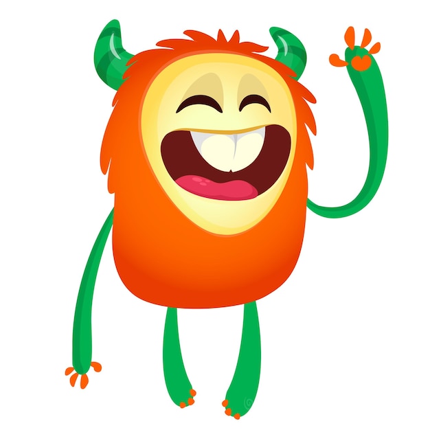 Funny cartoon monster Vector character design Halloween illustration