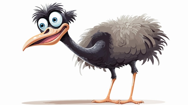 Vector funny cartoon ostrich stock illustration