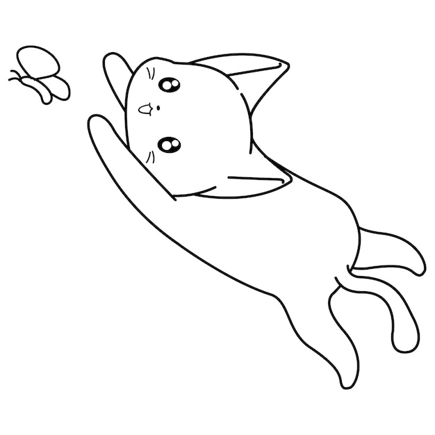 Funny cat cartoon character coloring page 26