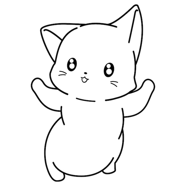 Funny cat cartoon character coloring page 28