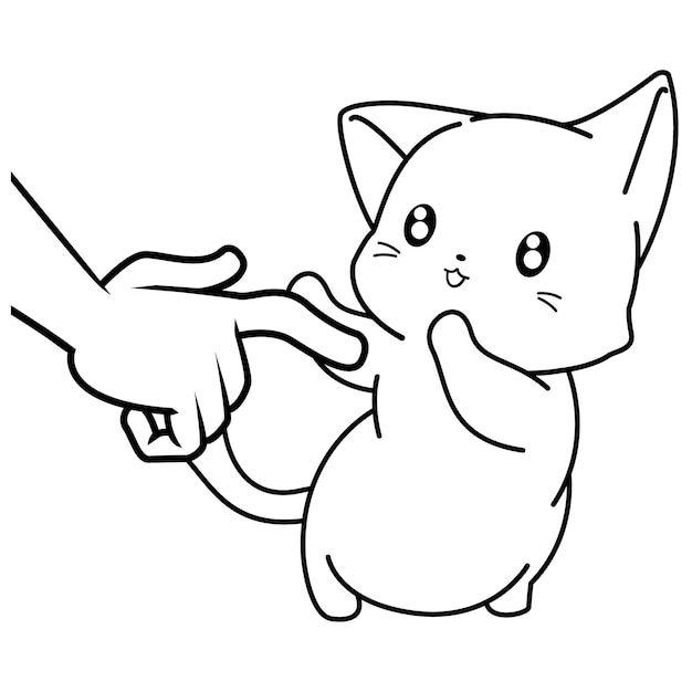 Funny cat cartoon character coloring page 32