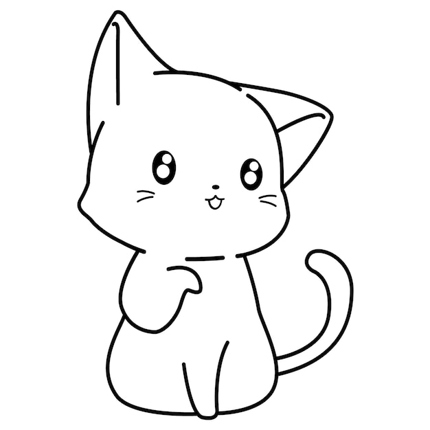 Funny cat cartoon character coloring page 34