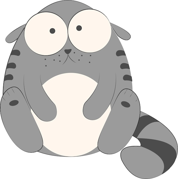 Funny cat and a fish vector illustration Cartoon cat