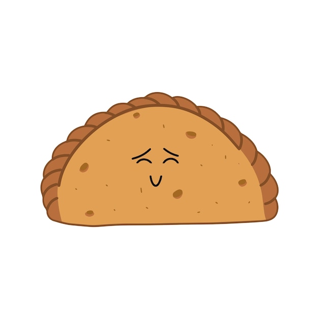 Funny character empanada Vector illustration in cartoon style