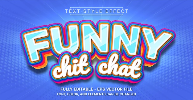 Funny chitchat Text Style Effect Editable Graphic Text Template