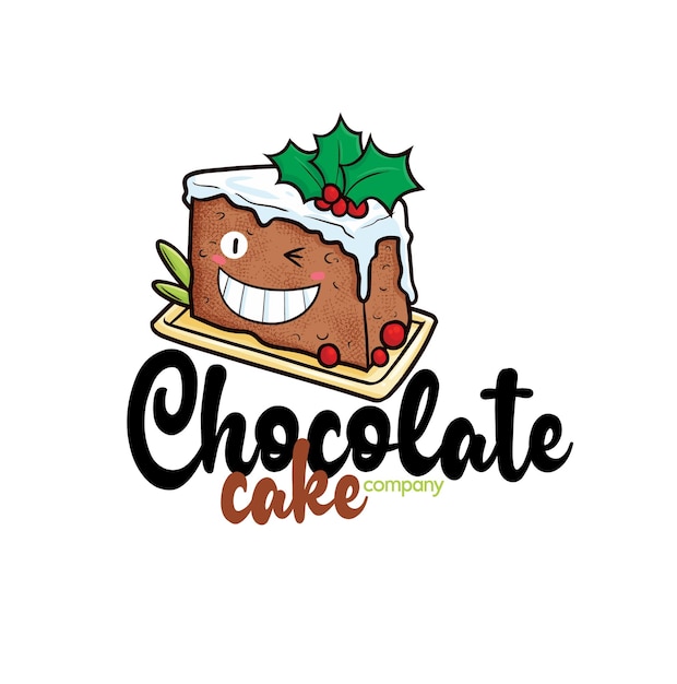 Funny chocolate cake company logo template