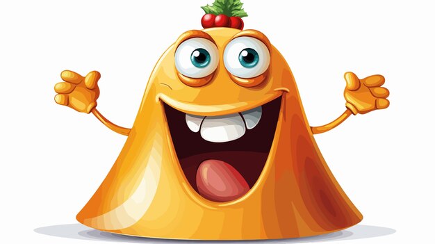 Vector funny christmas bell cartoon grin vector