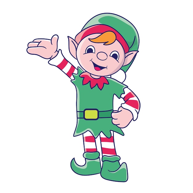 Funny Christmas elf character cute santas helper elves