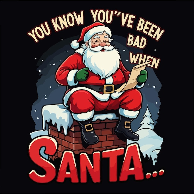 Vector funny christmas t shirt art illustration