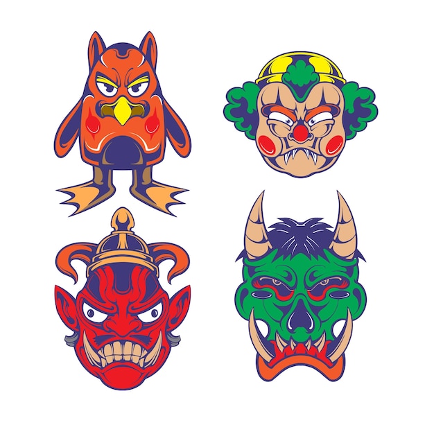 funny clown mask vector art