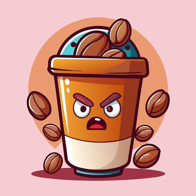 Vector funny coffee cup