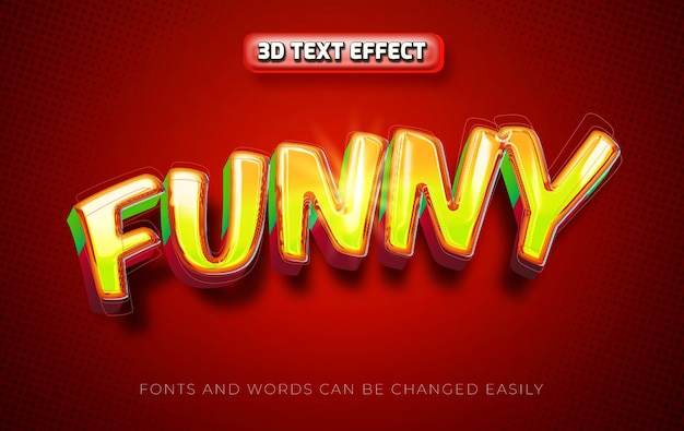 Funny comic style 3d editable text effect style