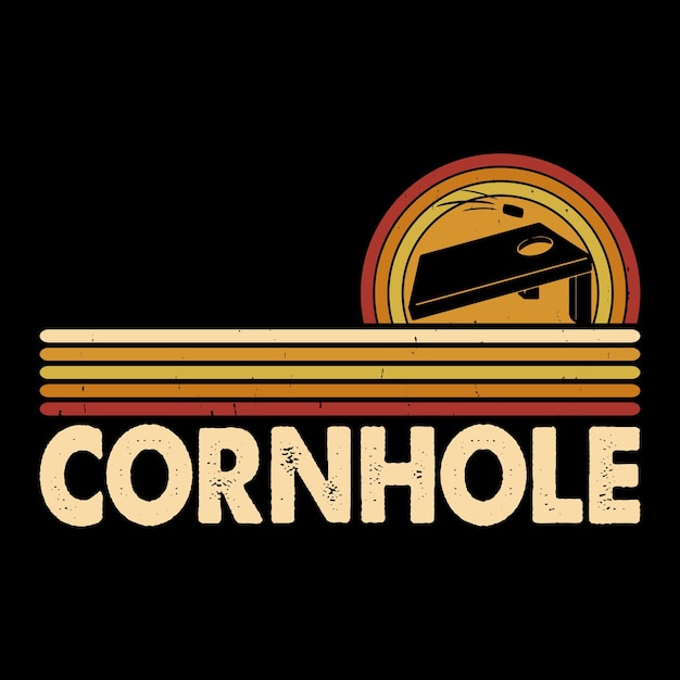 Funny Cornhole Player Retro Vintage Cornhole Tshirt Design