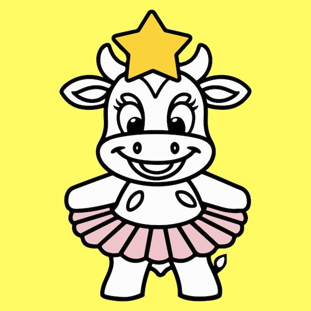 a funny cow line art