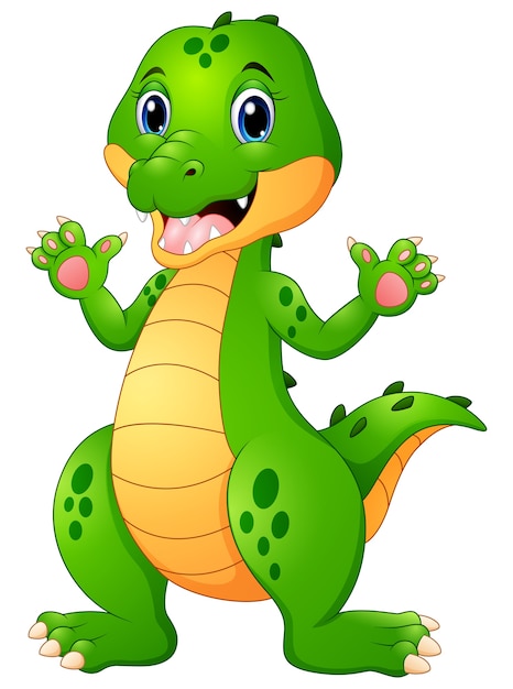 Funny crocodile cartoon waving hand