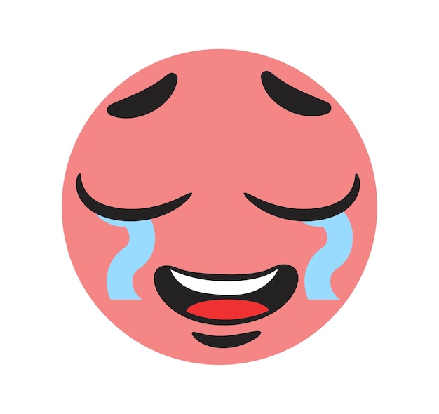 Funny crying emoticon