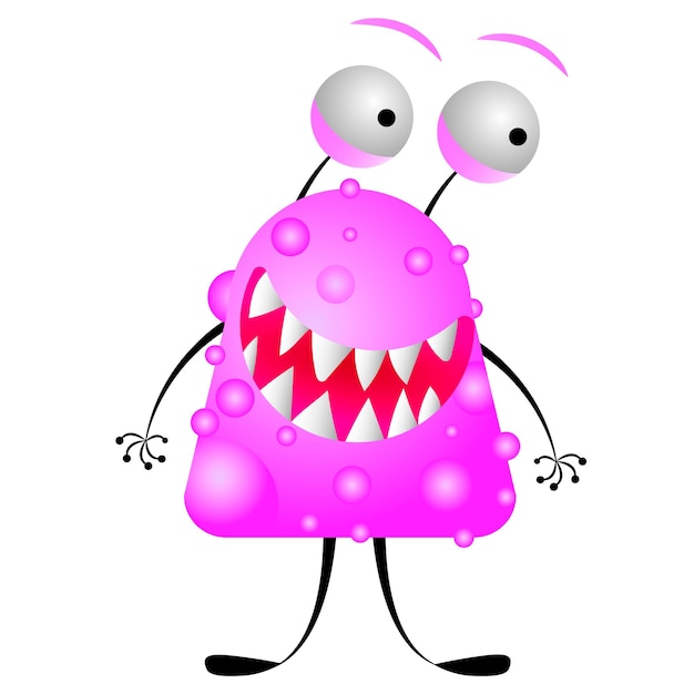 Funny cute cartoon monster character Vector illustration