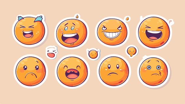 Funny Cute Emoji Sticker Set