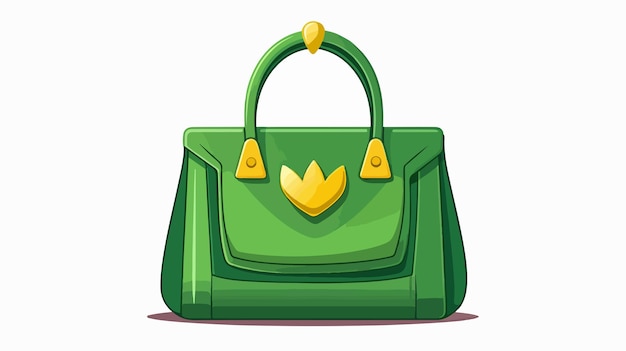 Vector funny and cute fashionable green yellow bag vector