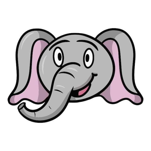 Funny Cute little elephant smiling cartoon elephant emotions vector illustration