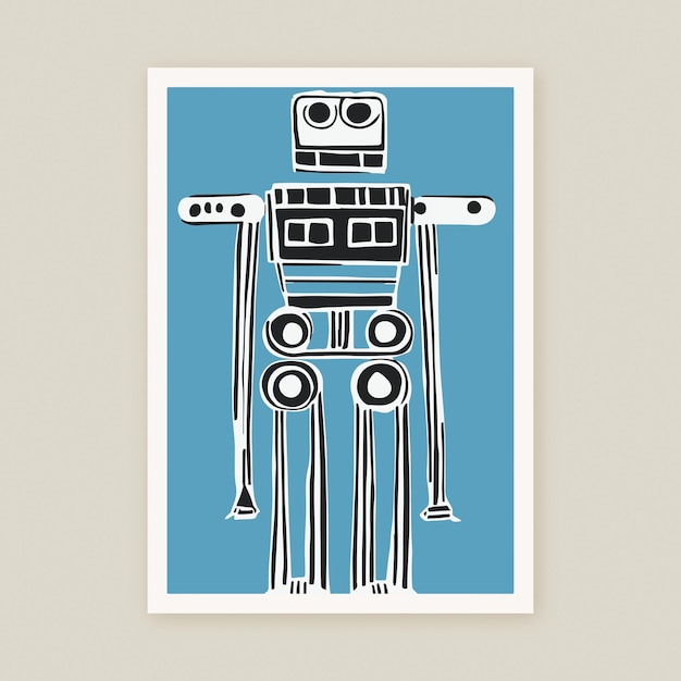 Funny Cute Robot Art