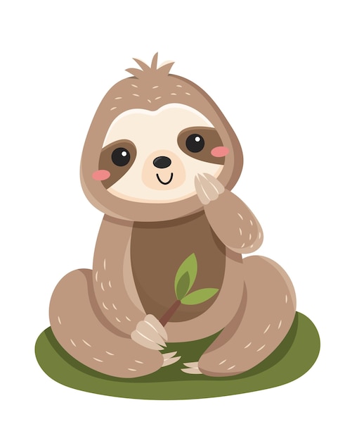 Funny cute sloth