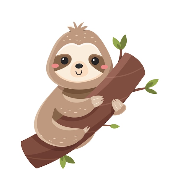 Funny cute sloth