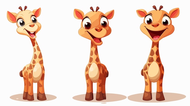 Vector funny and cute smiling giraffe vector illustration