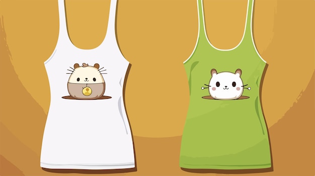 Vector funny and cute womens tank top for gym or exercise