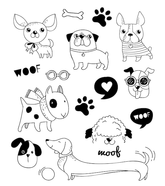 Funny dogs set