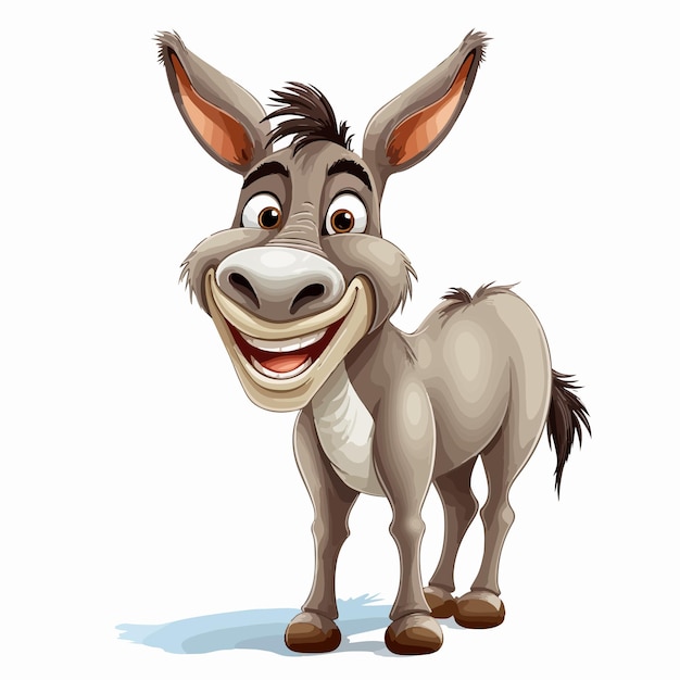 Vector funny donkey cartoon character illustration quirky and playful animal artwork