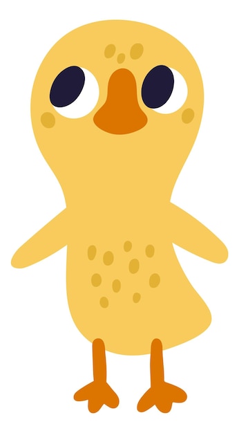 Funny duckling Cute little farm bird character