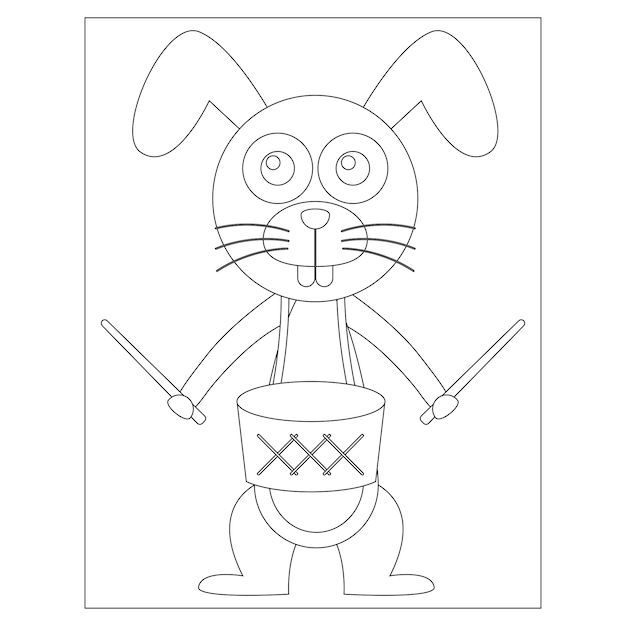 Funny Easter Coloring pages for kids printable vector