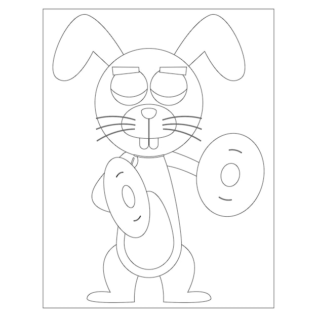 Funny Easter Coloring pages for kids printable vector