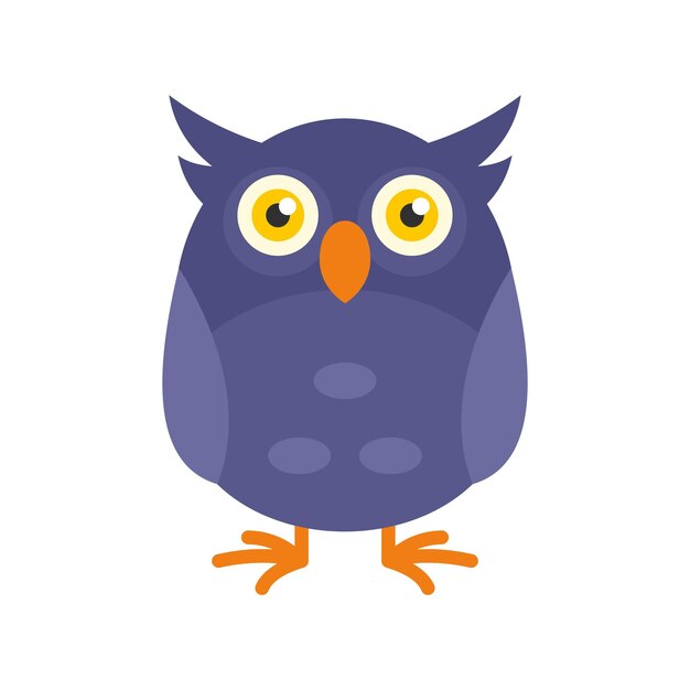 Funny face owl icon Flat illustration of funny face owl vector icon for web design