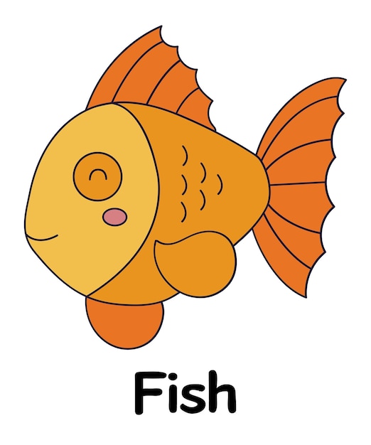 Funny Fish cartoon character vector Animals