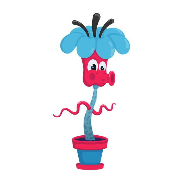 Funny flower monster illustration