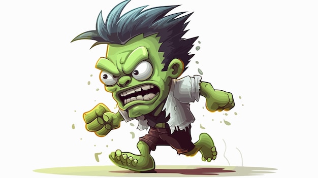 Funny Frankenstein Walking Like Zombie on Halloween