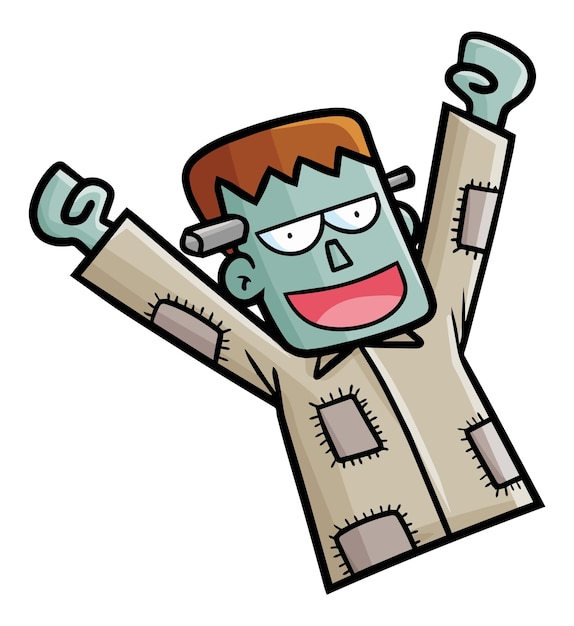 Funny frankenstein with winning pose