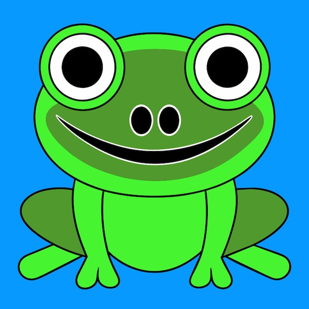 funny frog flat color vector silhouette vector illustration kawaii